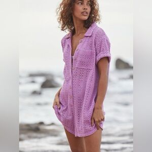 Free People Wave Maker Romper in Navy